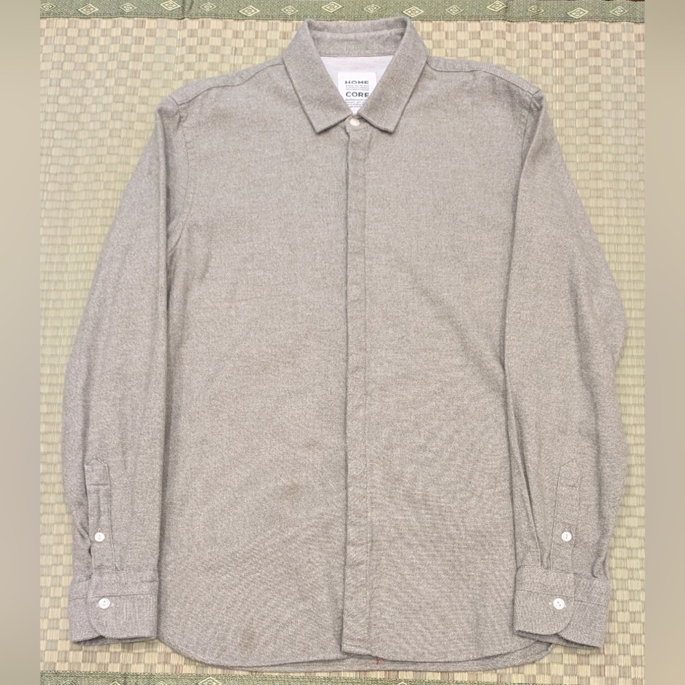 Homecore Button Up Shirt Gray 100% Cotton Men's Size S/M Made in Portugal